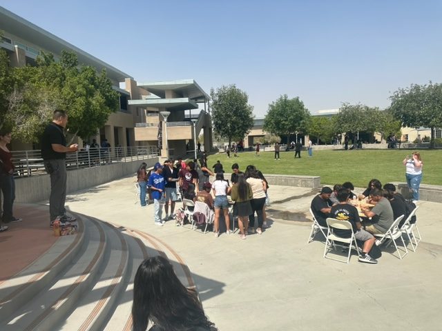 Students play Lotería in the quad at lunch on Sept. 21. 