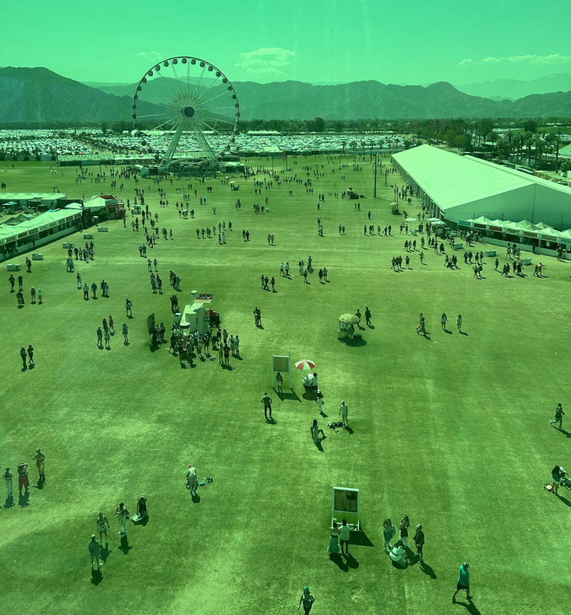 Coachella-goers as seen through the lens of the Rainbow Tower, April 20.
