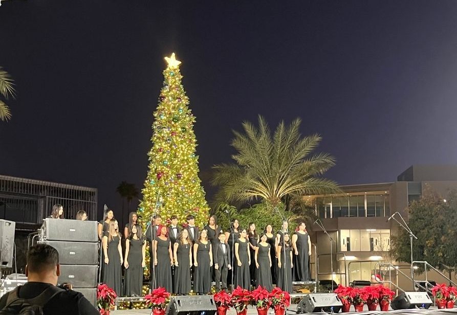 The Shadow Hills choir performs at the City of Indio Tree Lighting Ceremony on Dec. 6, 2024. 