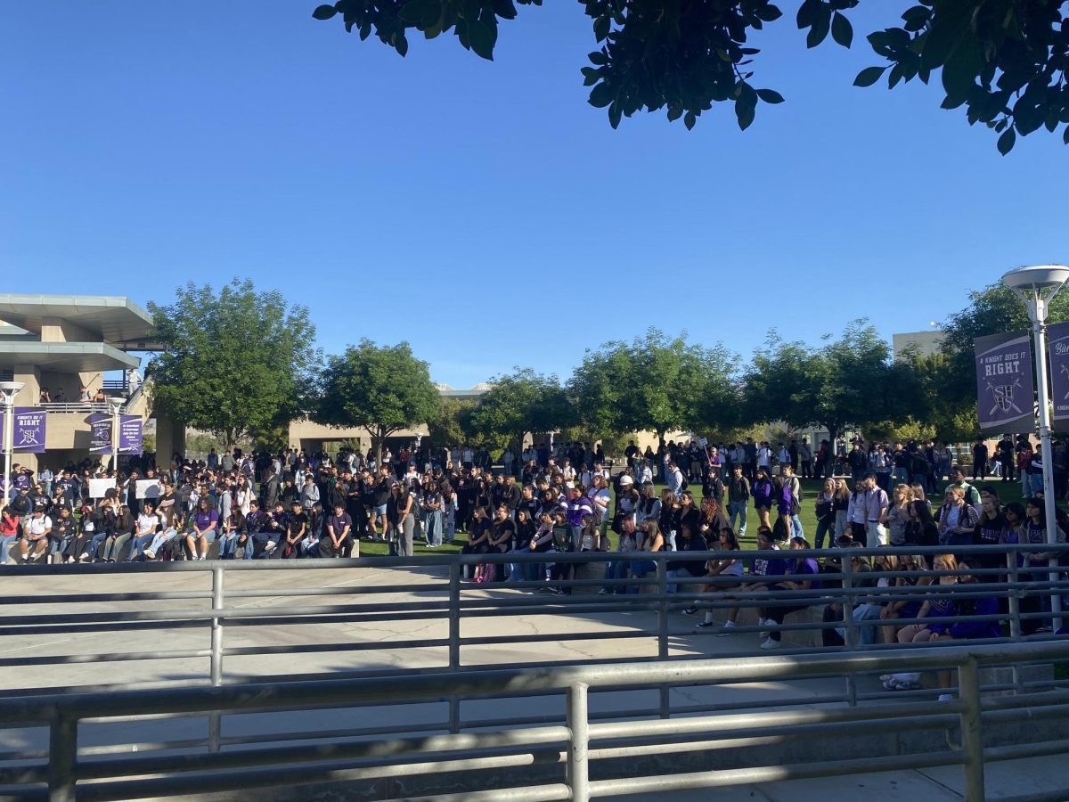Students gather in the SHHS quad during a peaceful walk-out protest on Jan. 30. 